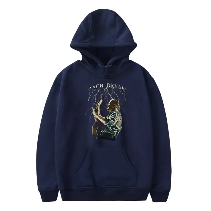 Zach Bryan Lightning Hoodie Navy Blue