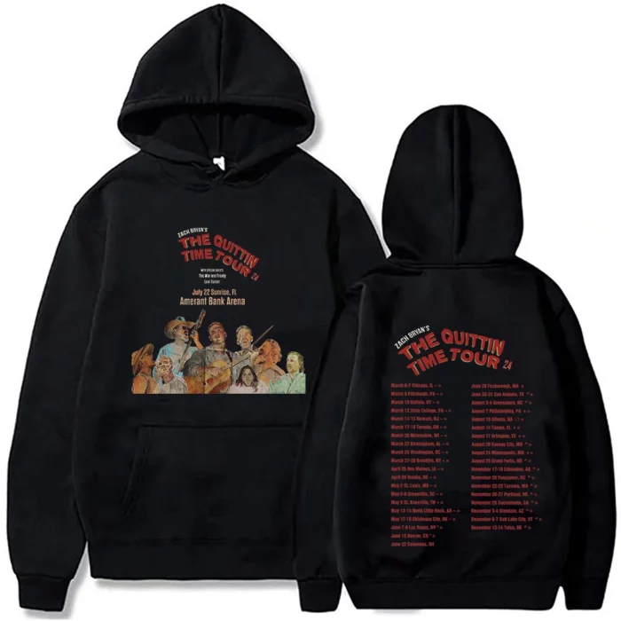 The Quittin Time Tour Zach Bryan 2024 Hoodie Zach Bryan Merch