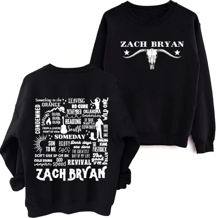 Sun To Me Tracklist Zach Bryan Sweatshirt