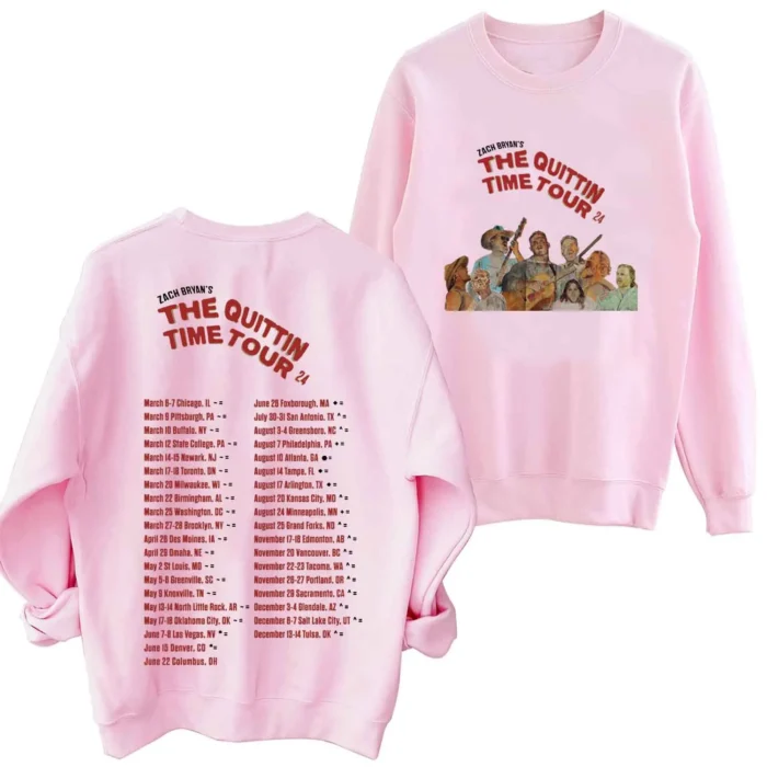 The Quittin Time Tour 2024 Zach Bryan O-Neck Long Sleeve